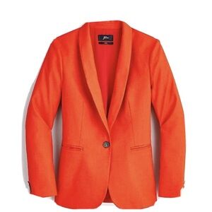 J. Crew Parke Blazer Stretch Linen Fitted Suit Jacket Orange Brilliant Sunset 2